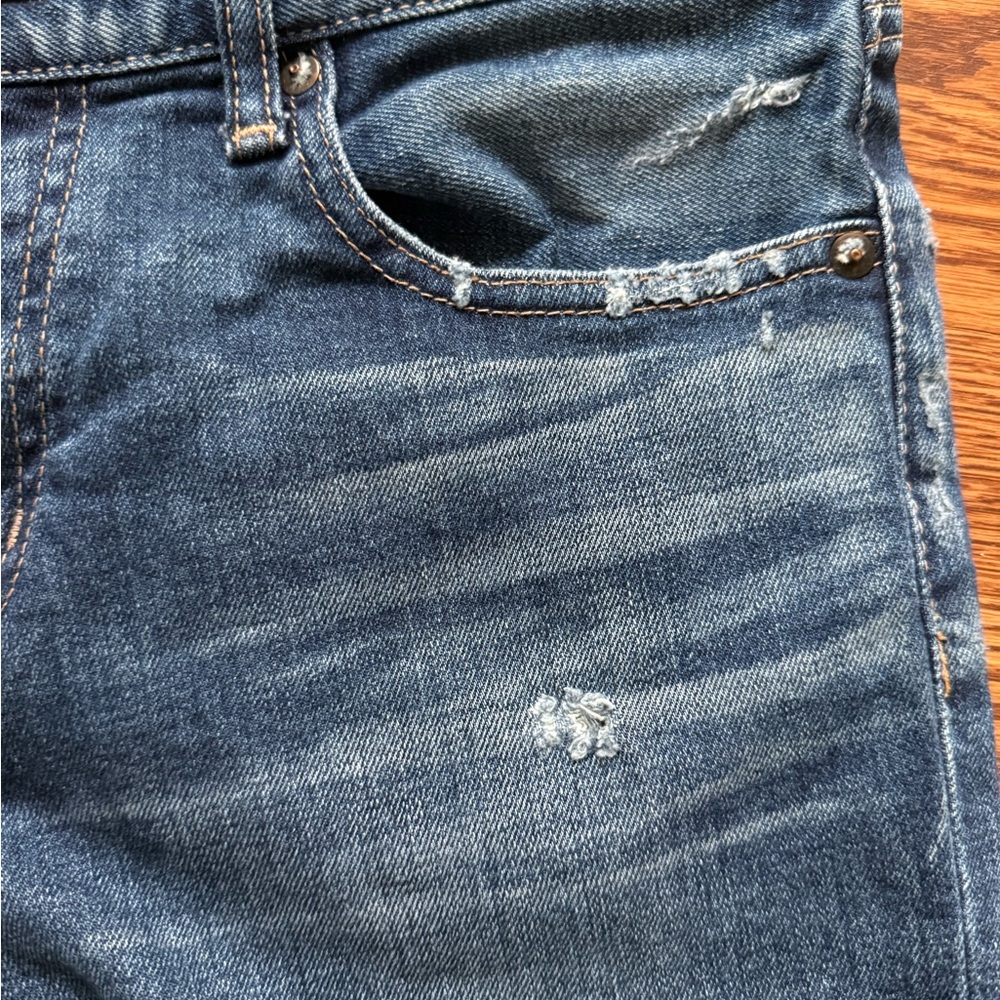 MOUSSY VINTAGE Tyrone Skinny Blue Denim Jeans Japan Raw Hem Medium Wash 29 - Picture 5 of 11